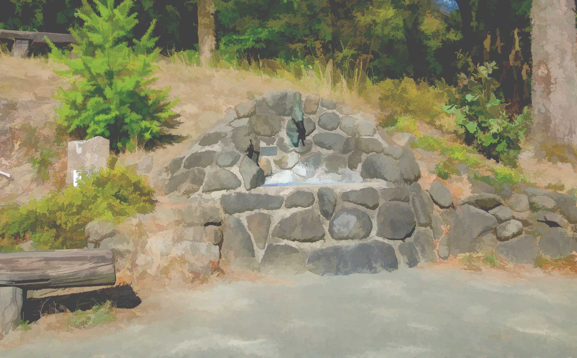 Der Hasenlauf-Brunnen in Biedenkopf, Brunnen